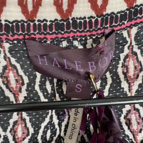 New Hale Bob Relaxed Fit Boho Print Hippie Blouse Top Long Sleeve Bohemian Shirt - Picture 4 of 10